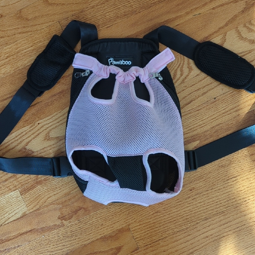 Pawaboo Pet Carrier Backpack - Pink and Black